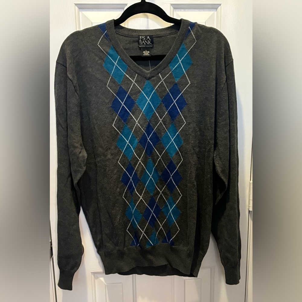 NWT Joseph A Banks Argyle Sweater Size Large